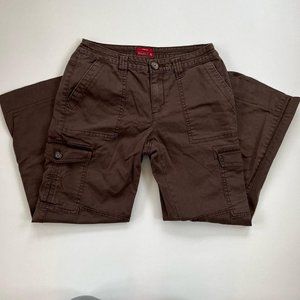 2000s low rise dark brown cargo pants